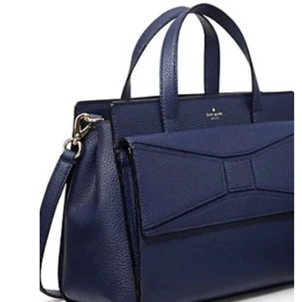 Kate Spade Chantal Bridge black leather bow satchel bag